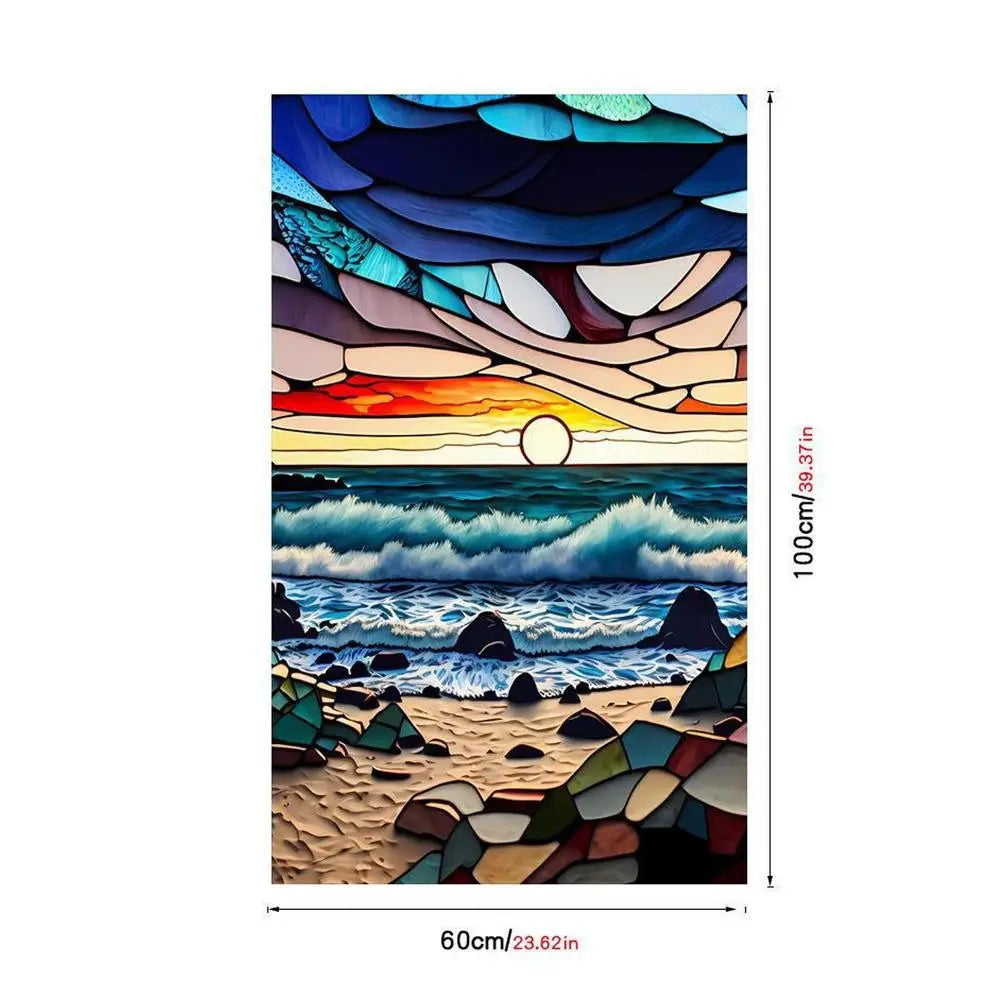 Colorful Static Cling Glass Window Privacy Film