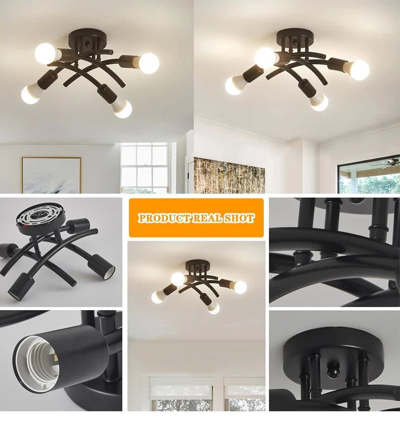 Retro-style Wrought Iron Pendant Light