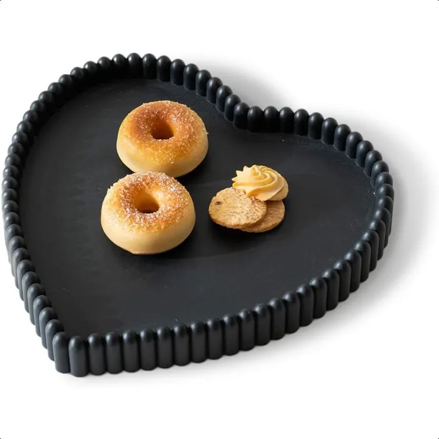 Heart Shaped Tray Concrete Black