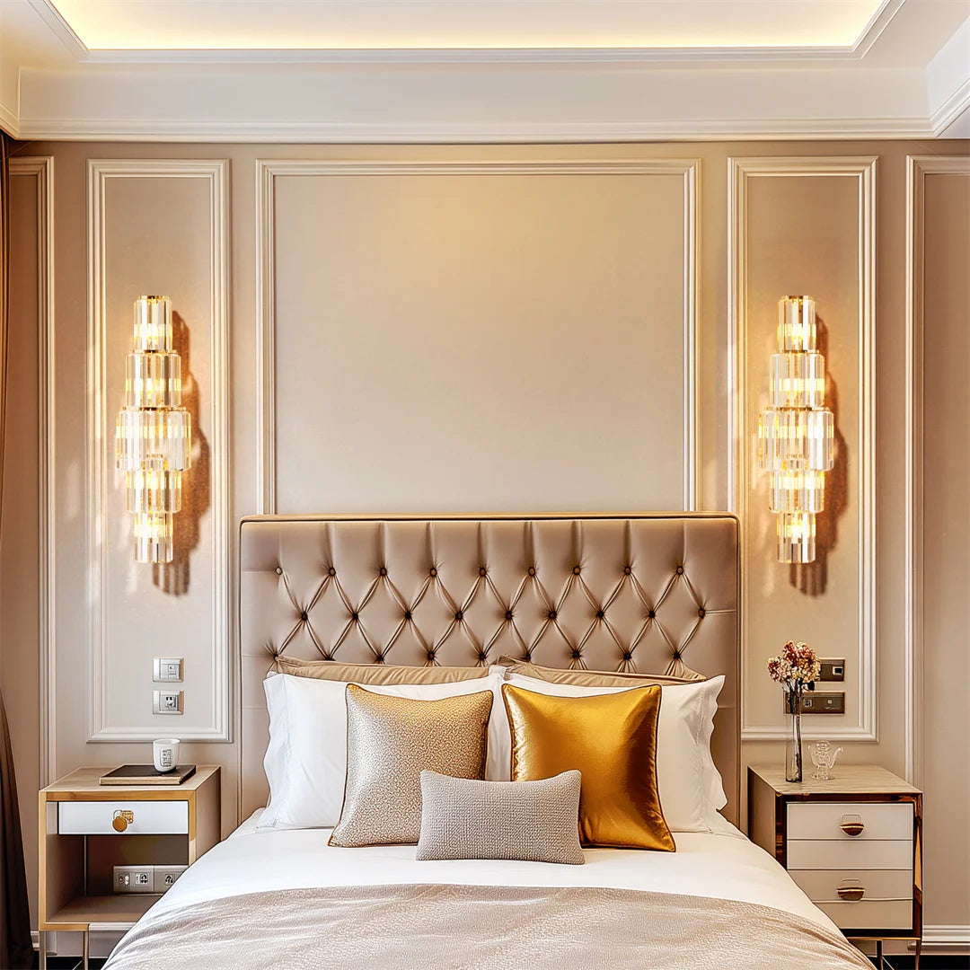Modern 3-Layer Wall Crystal Sconce
