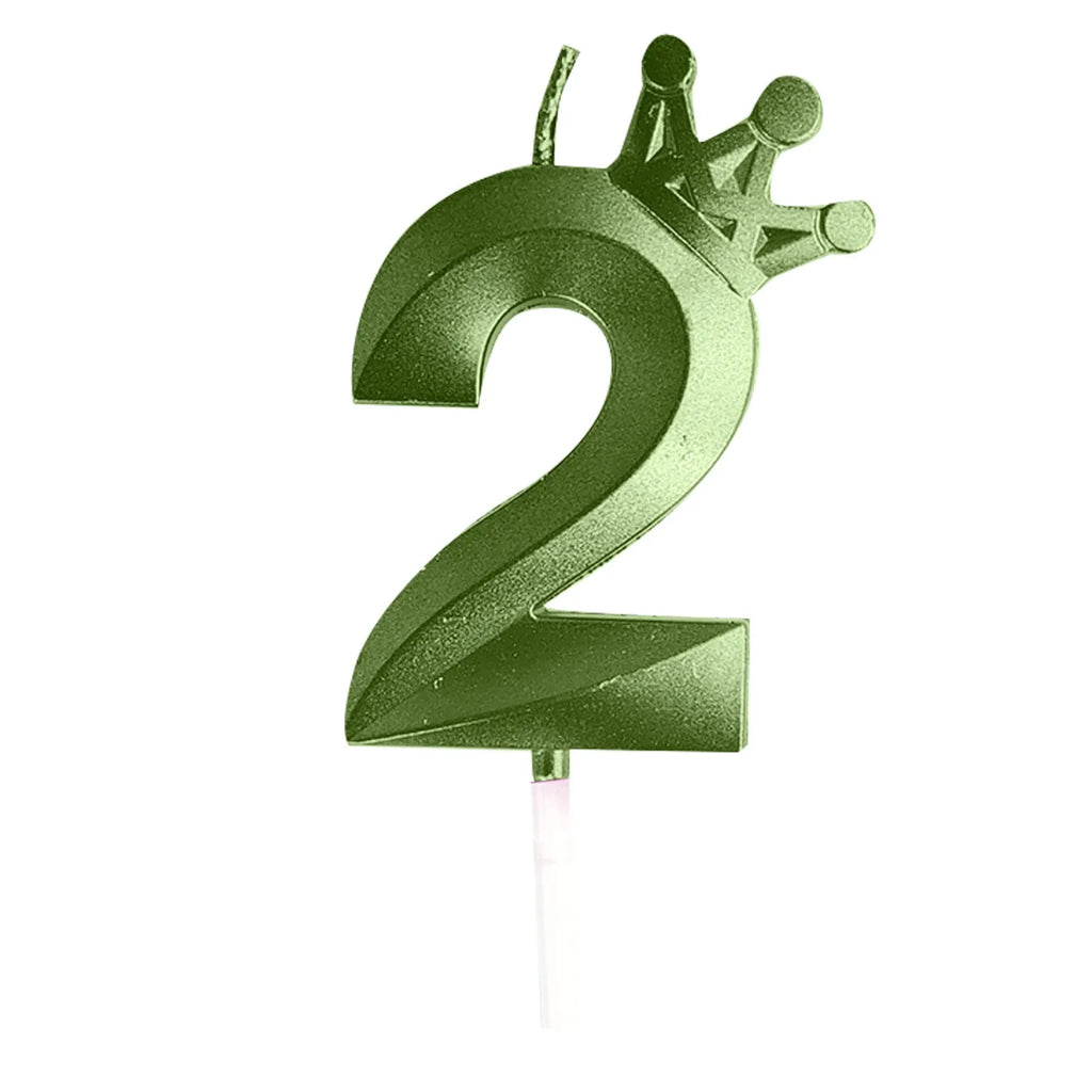 3d Green Number Crown Candles Birthdays Anniversaries