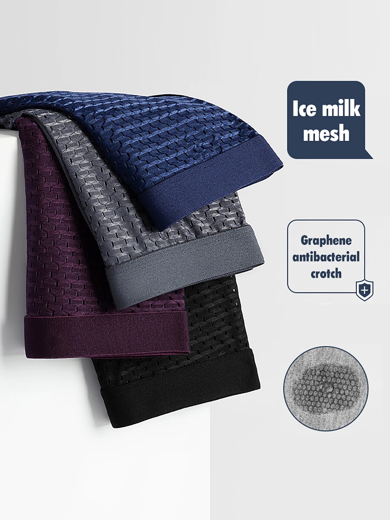 4 Ice Silk Pouch Breathable Boxer Shorts