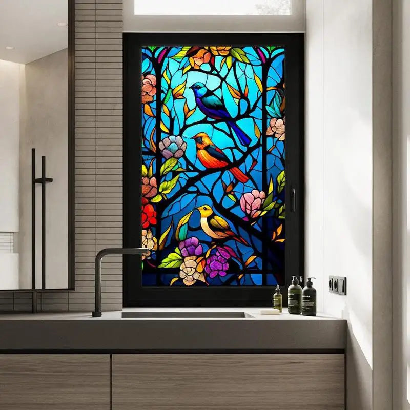 Colorful Static Cling Glass Window Privacy Film