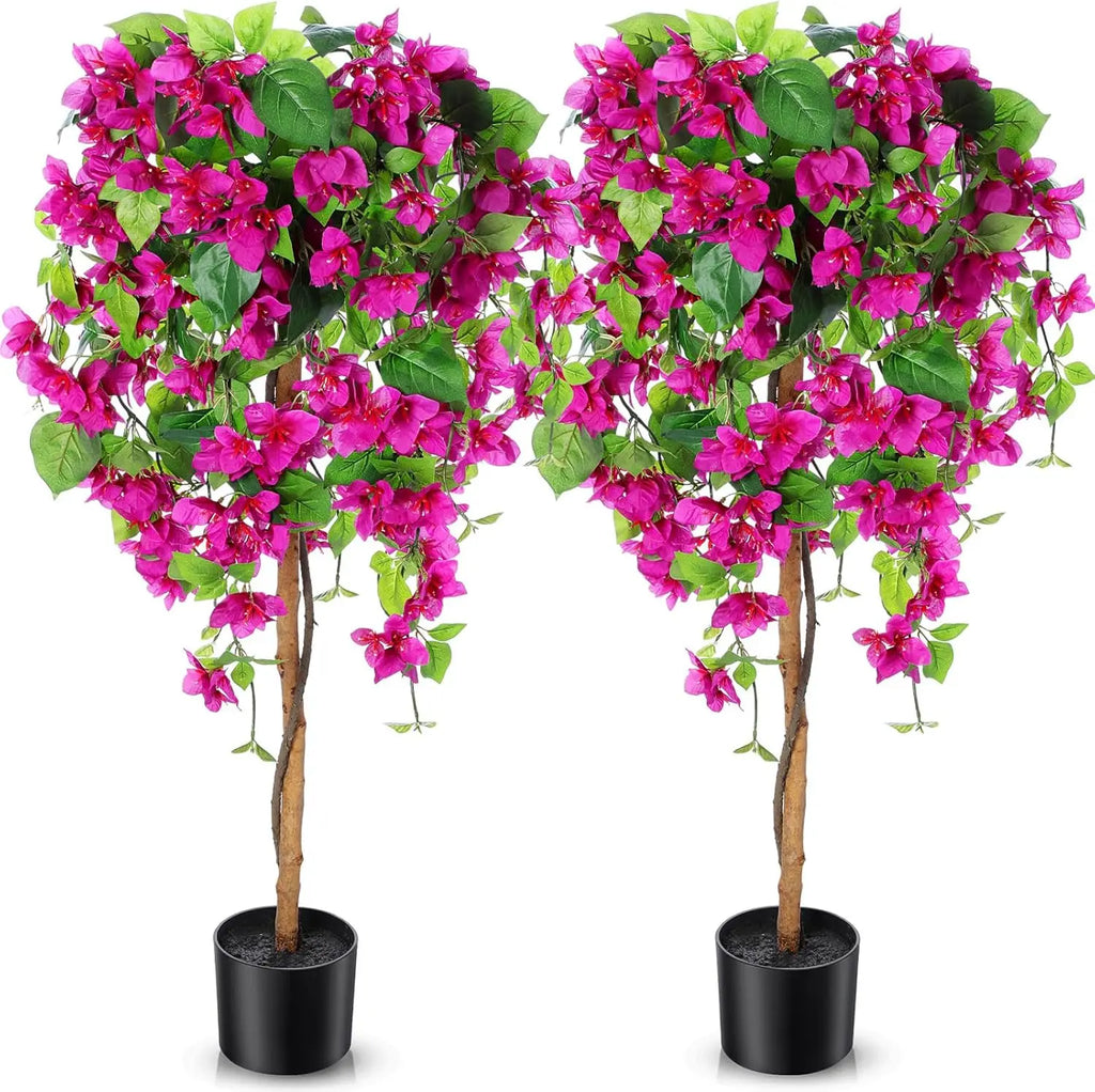 4ft Artificial Bougainvillea Tree with Flowers 2pcs