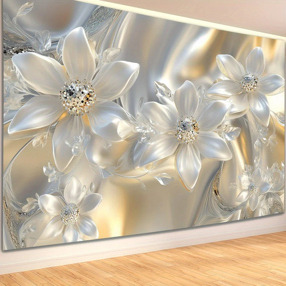 Elegant Magnolia Polyester Wall Tapestry