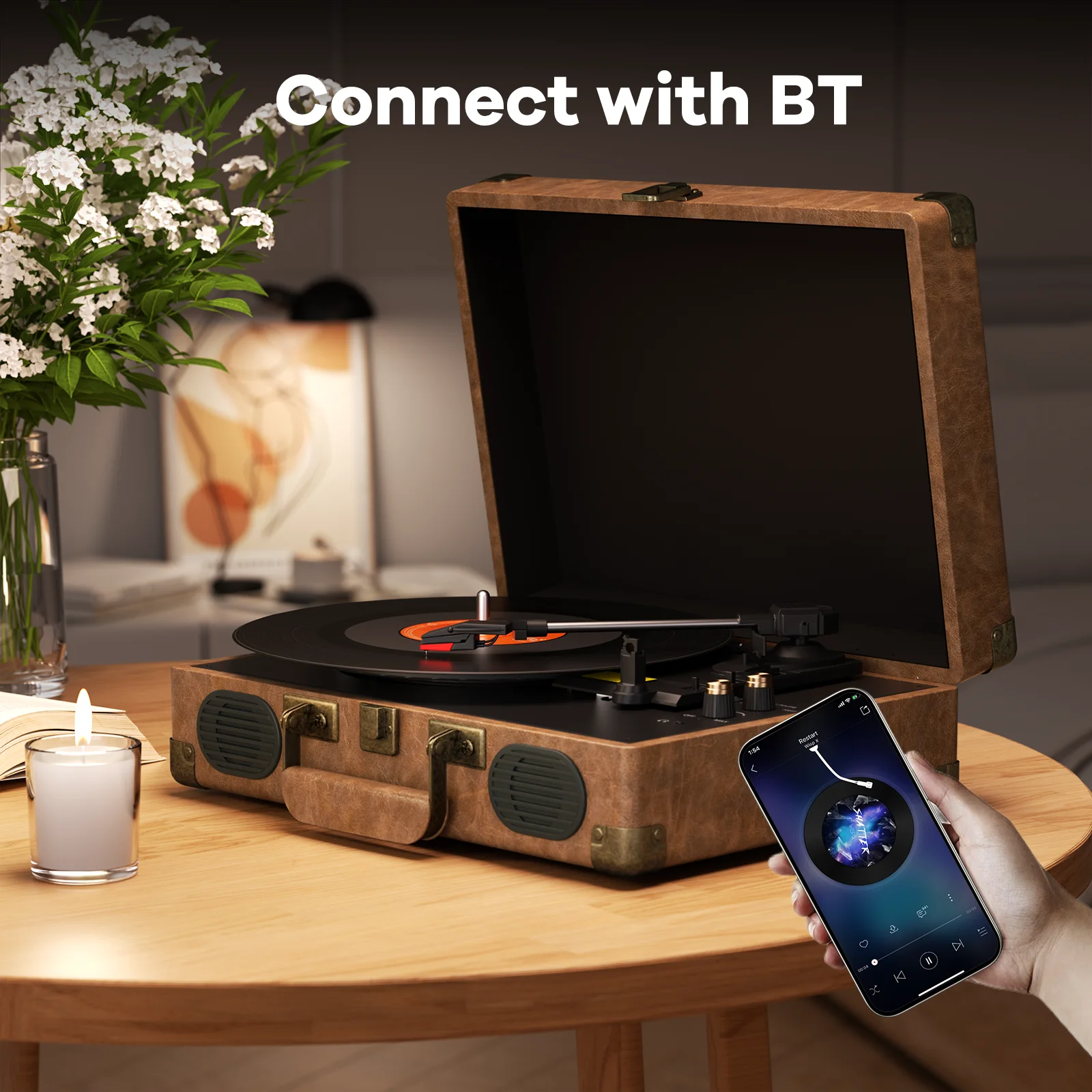 Belt Driven Vintage Record Turntable HF Stereo