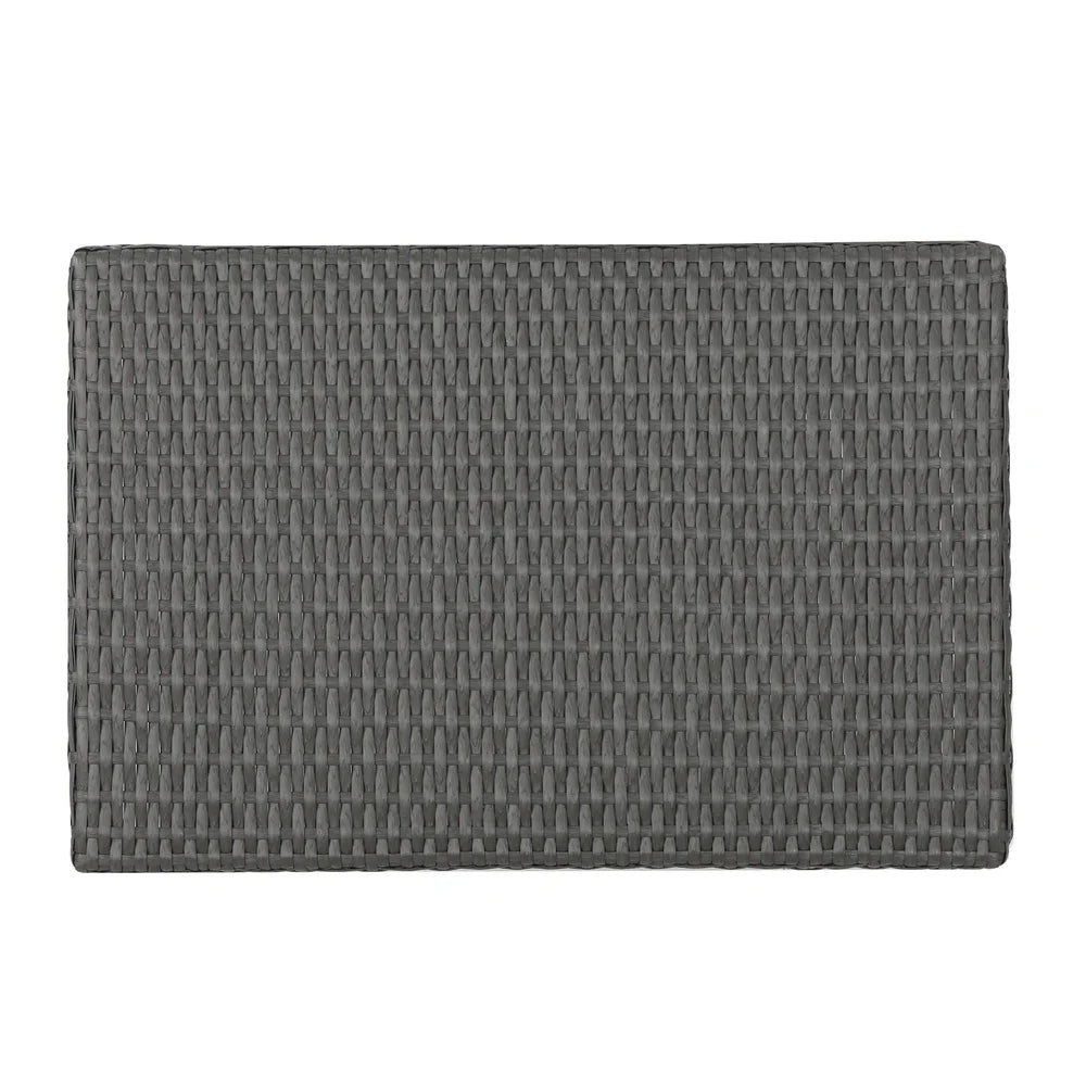 Folding Wicker Table Weather Resistant Adjustable Lap