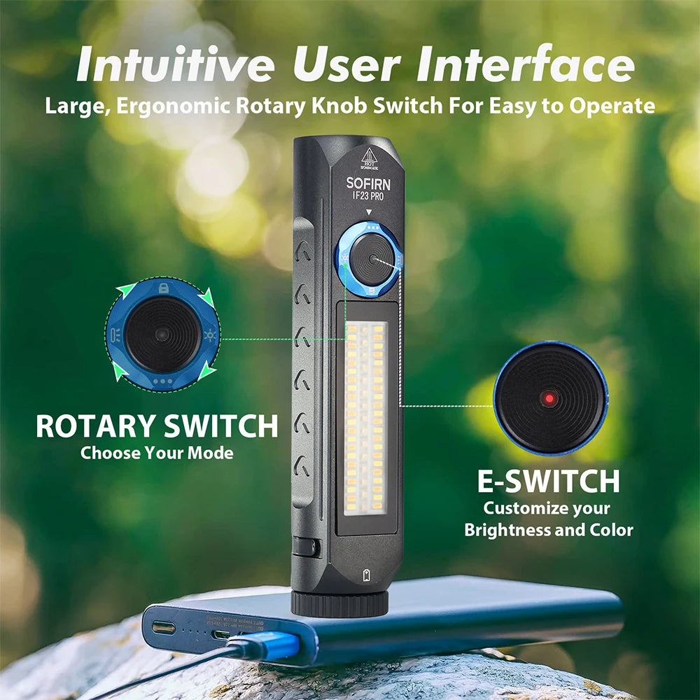 RGB Light 5000lm LED Flashlight Rechargeable Magnetic