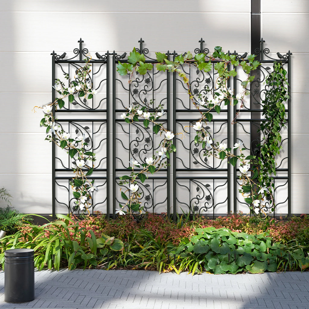 71in Outdoor Tall Metal Black Lattice Panel