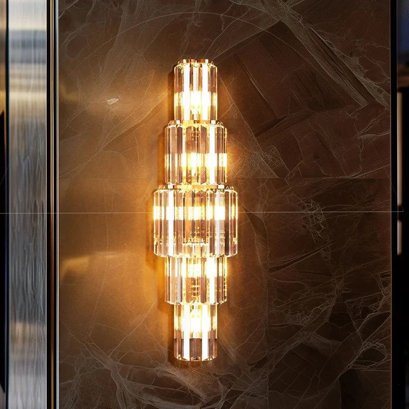 Modern 3-Layer Wall Crystal Sconce
