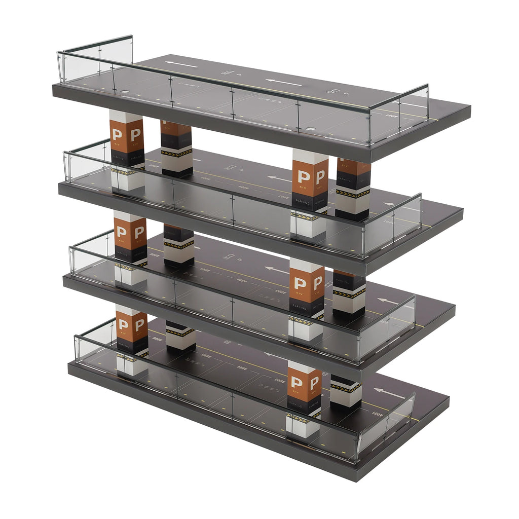 1:64 Acrylic Parking Lot Scene Model 4-Layer Car Vehicle Garage Showcase Exquisite Diorama Parking Background Decor
