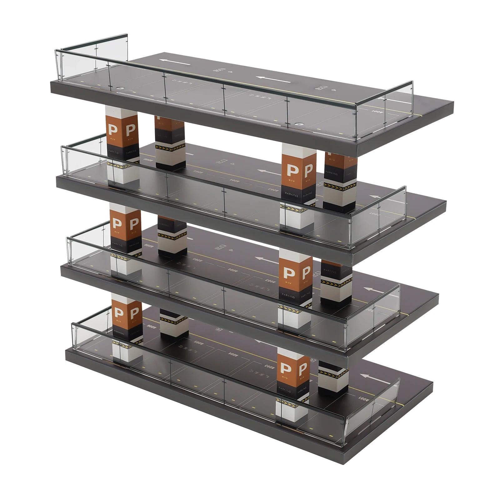 1:64 Acrylic Parking Lot Scene Model 4-Layer Car Vehicle Garage Showcase Exquisite Diorama Parking Background Decor