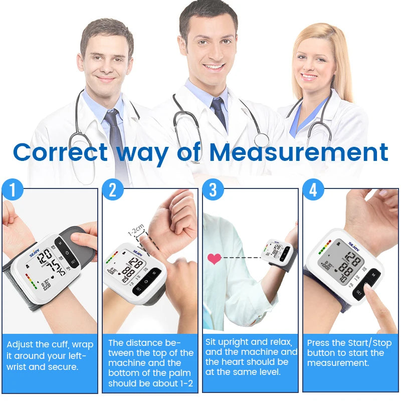 Wrist Blood Pressure Monitor Heart Rate