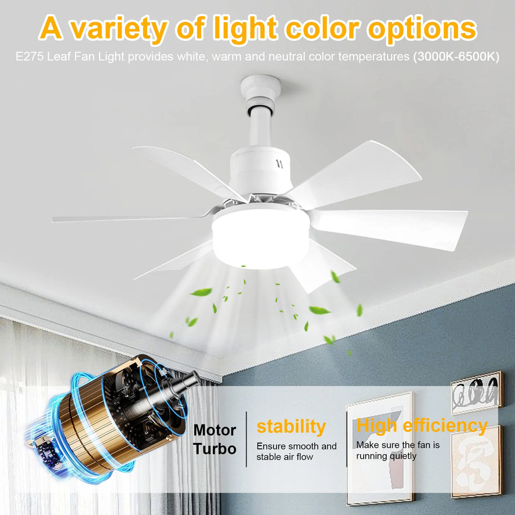 Screw in Ceiling Fan in Light Socket with Remote Ceiling Fan with Light 3 Speeds Dimmable for Bedroom Kitchen Living Room