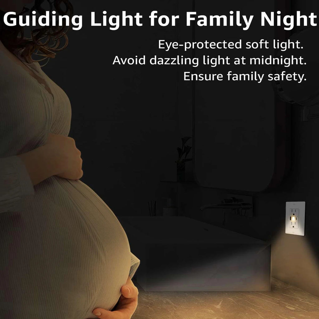 Night Light Outlet 24W USBC Fast Charging, 4.8A