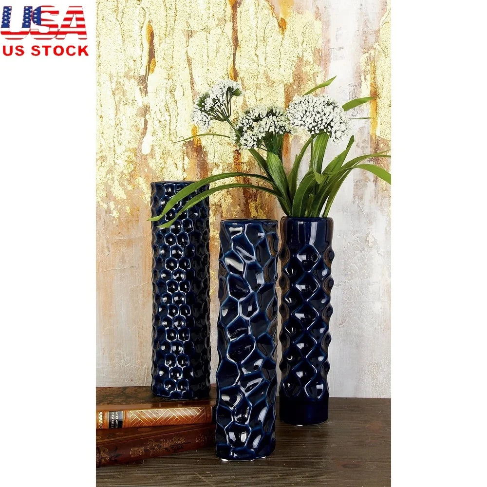 Dark Blue Ceramic Vases