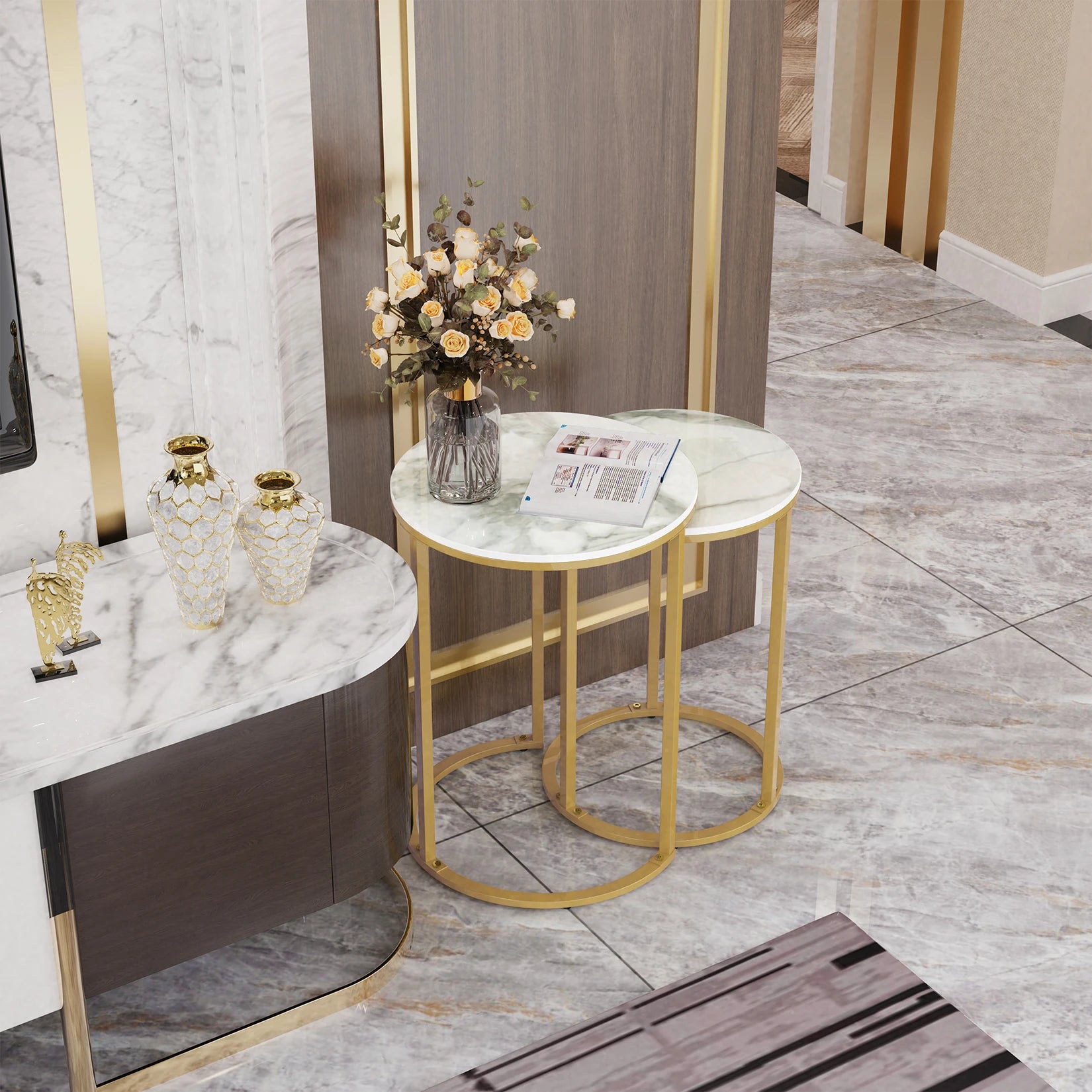 Sintered Stone Round Metal Base Nesting