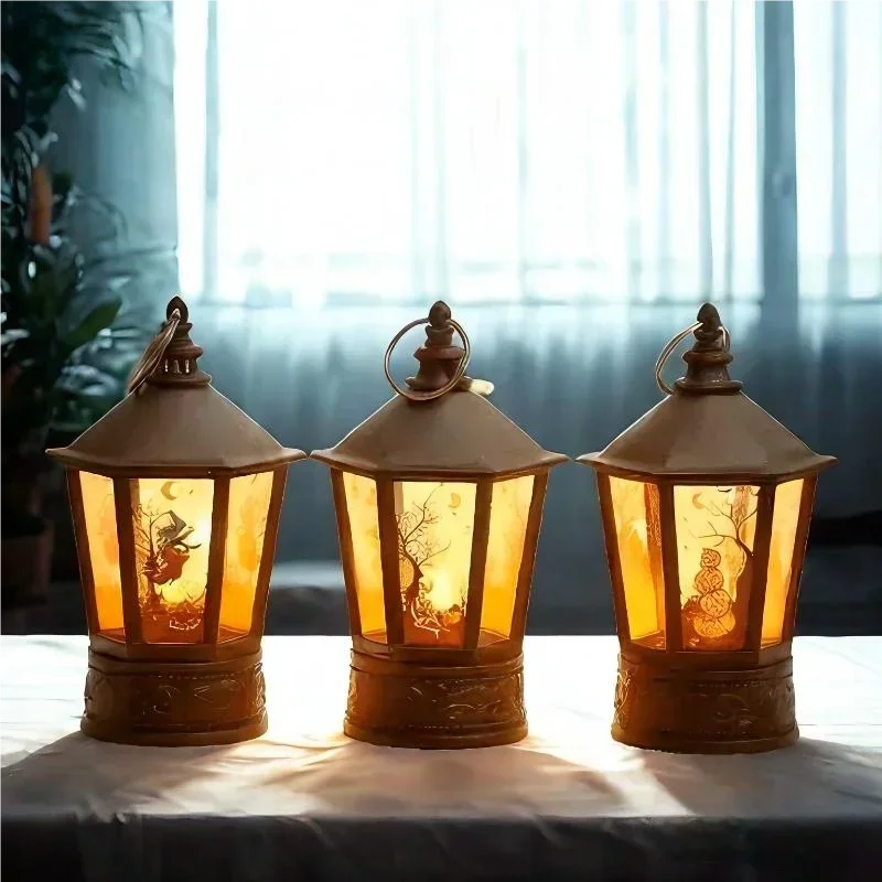 Witch Castle Ghost Pumpkin Dangling Candle Lights