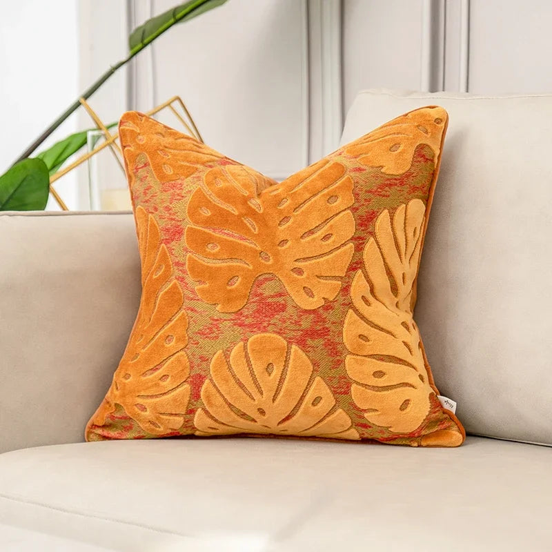 Luxury Orange Velvet Cushion Cover