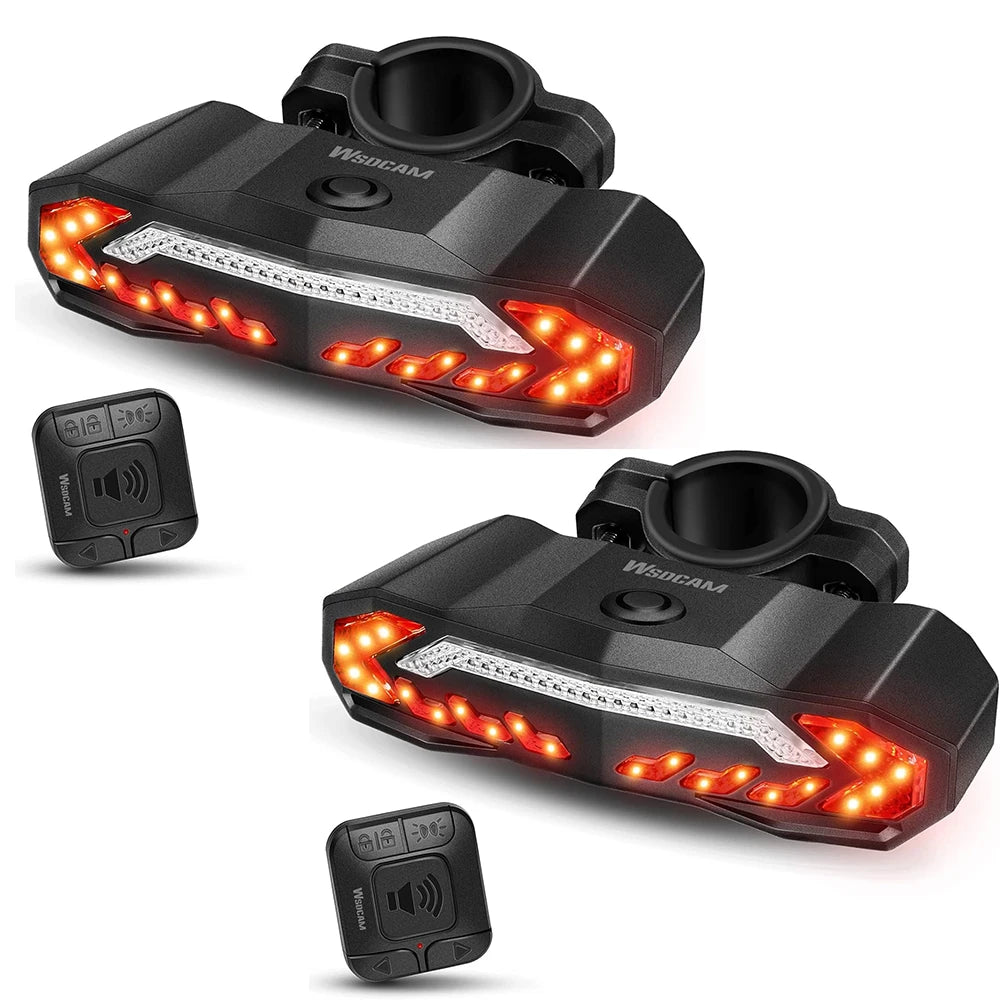 Bike Alarm Taillight Remote Control Vibration Detector