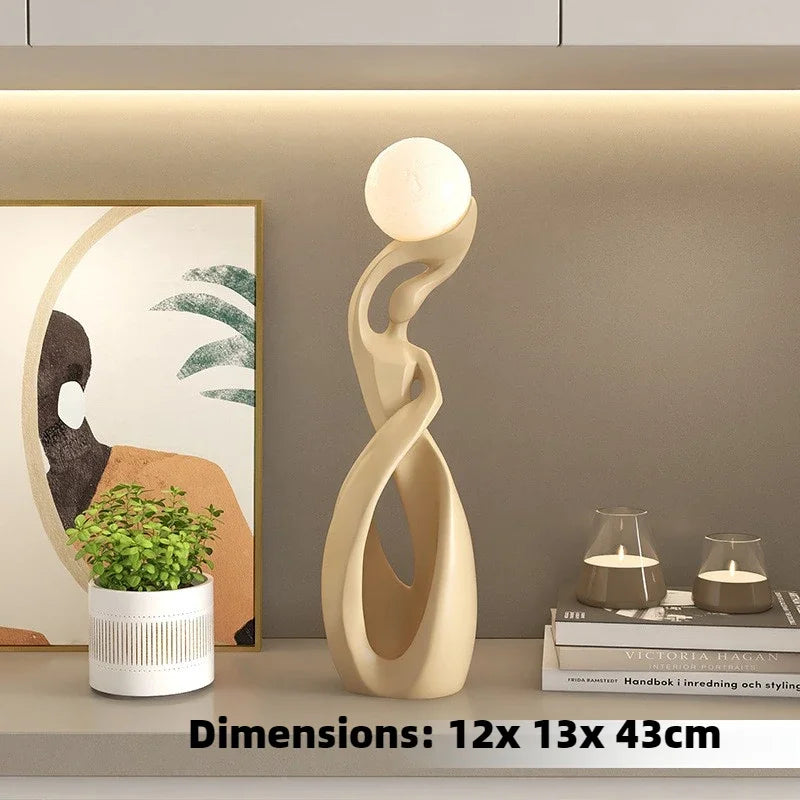 Night Glow Resin Sculpture LED Floor Lamp