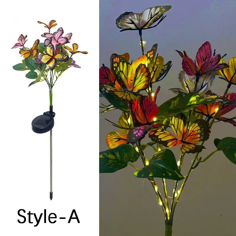 LED Simulation Butterfly Flower Solar Light