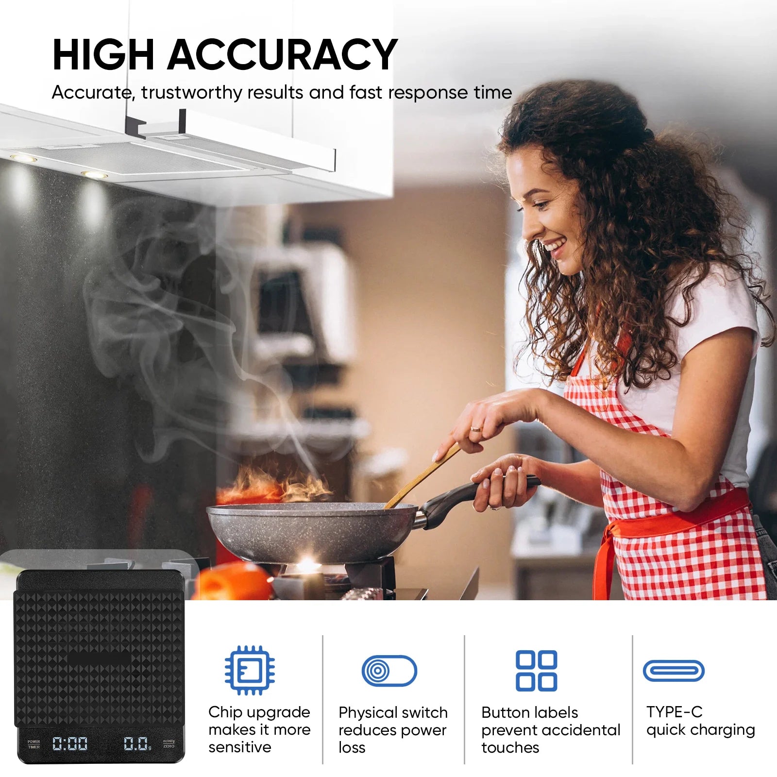 Kitchen Scale Timer Rechargeable