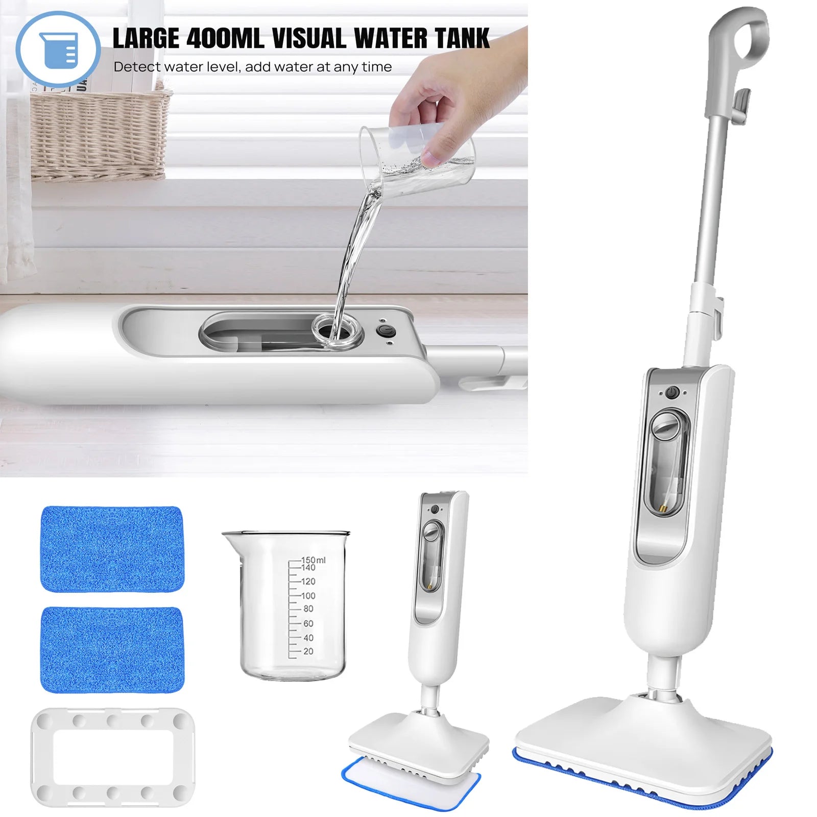Steam Mop Detachable Steam Cleaner, 1500W Powerful