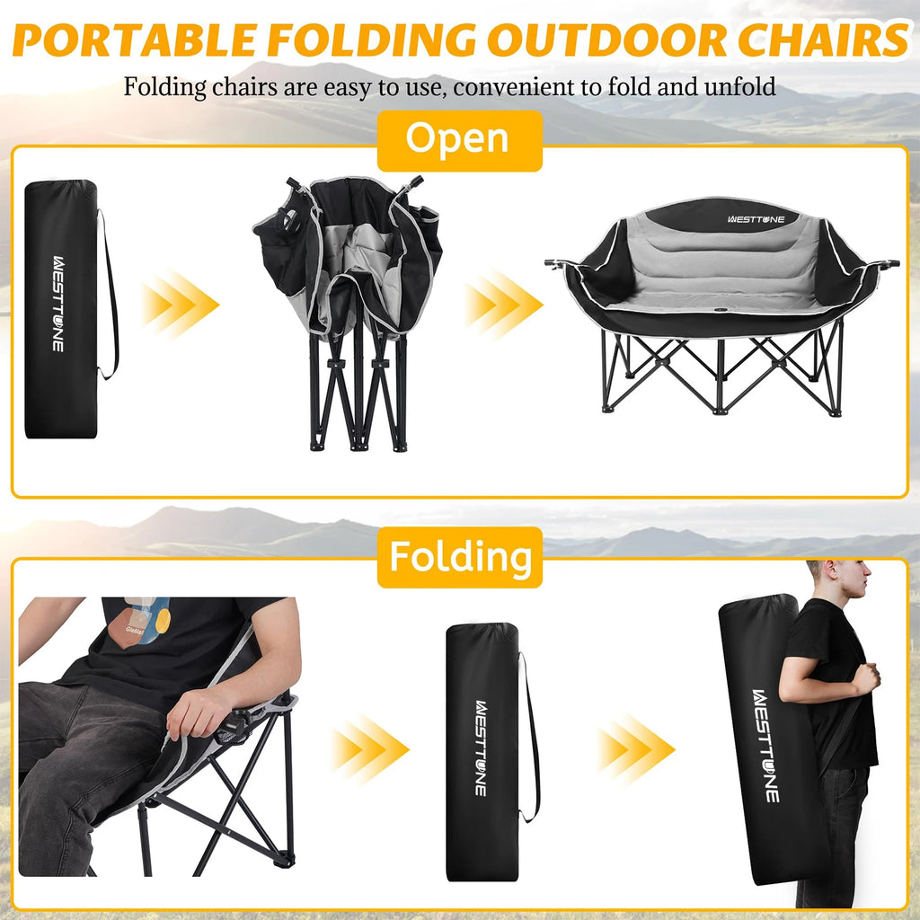 Heavy Duty Outdoor Garden Folding Chair 440 lbs