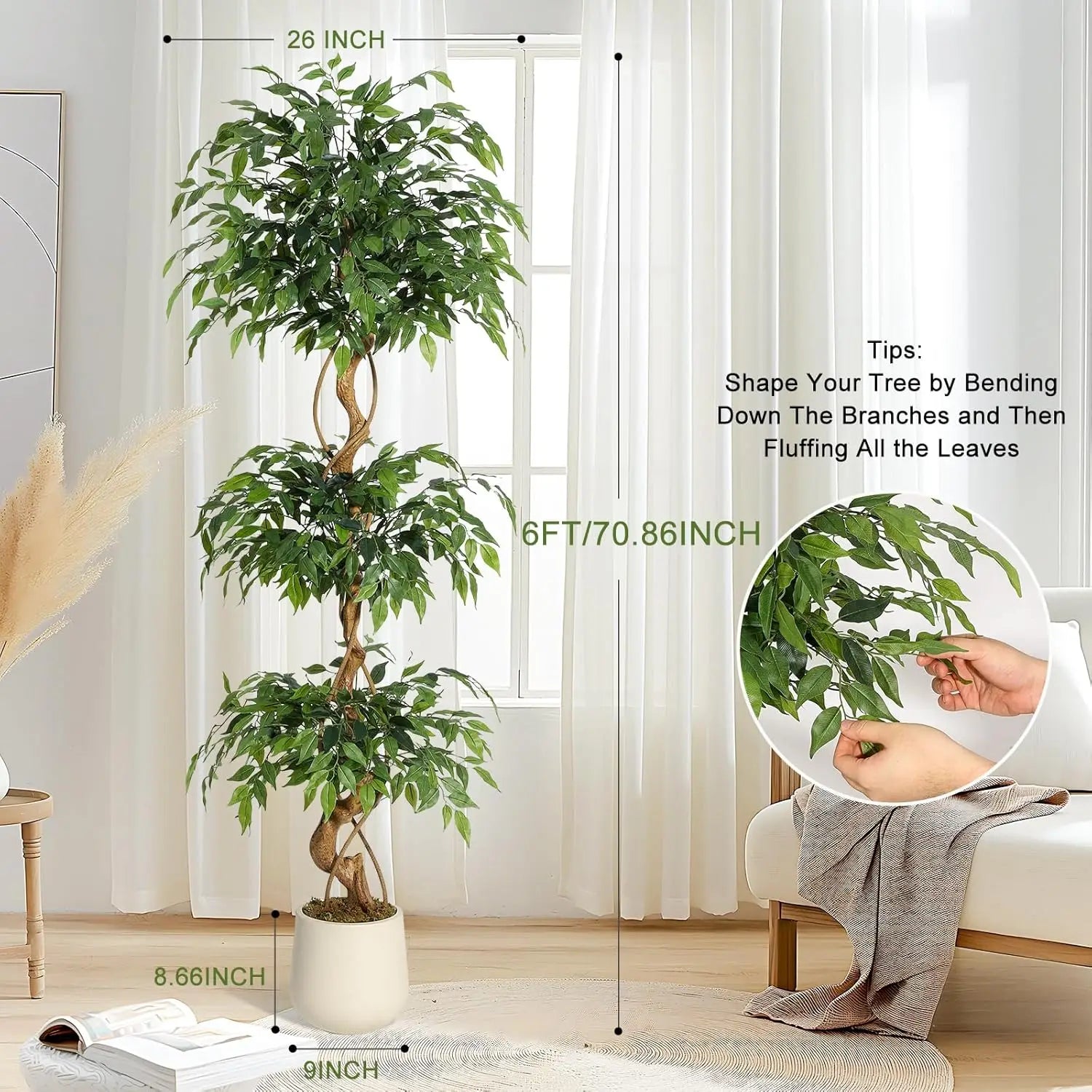 Ficus Tree Artificial Plants Indoor