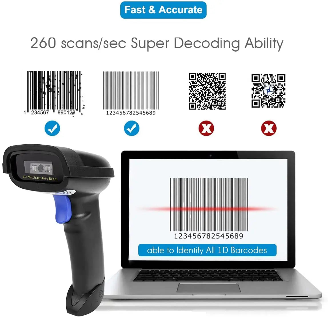 Bluetooth Wireless CCD Barcode Scanner
