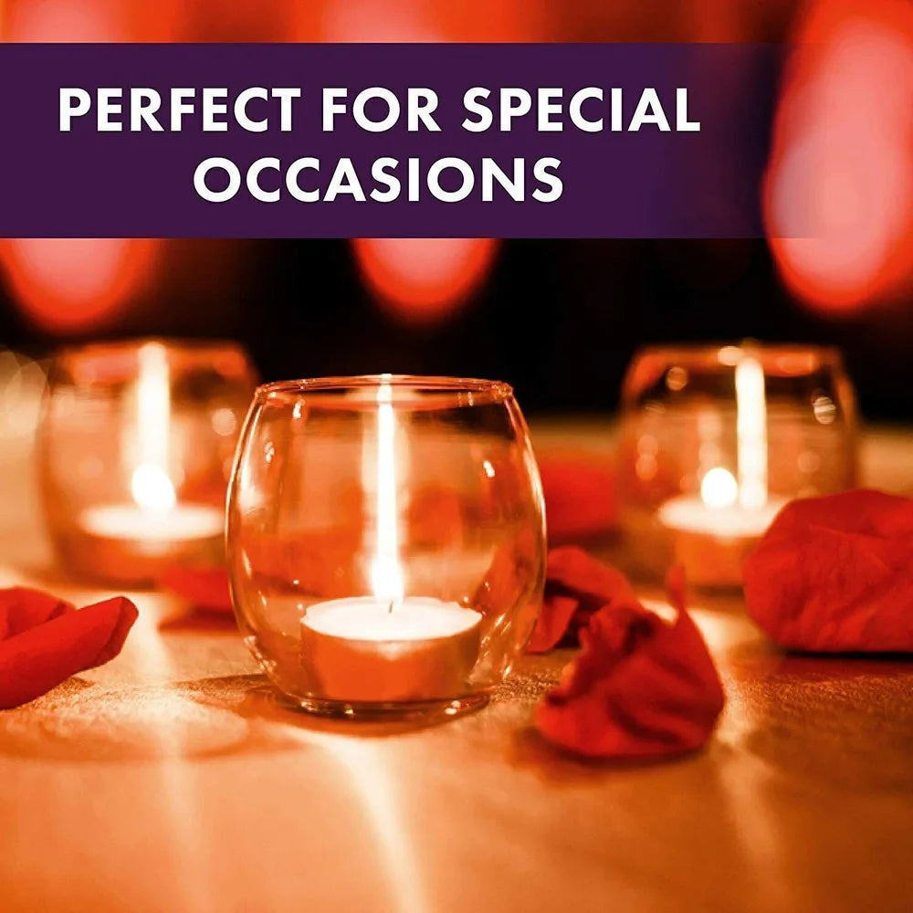 200 White Unscented Tea Candles 4 Hours Dripless