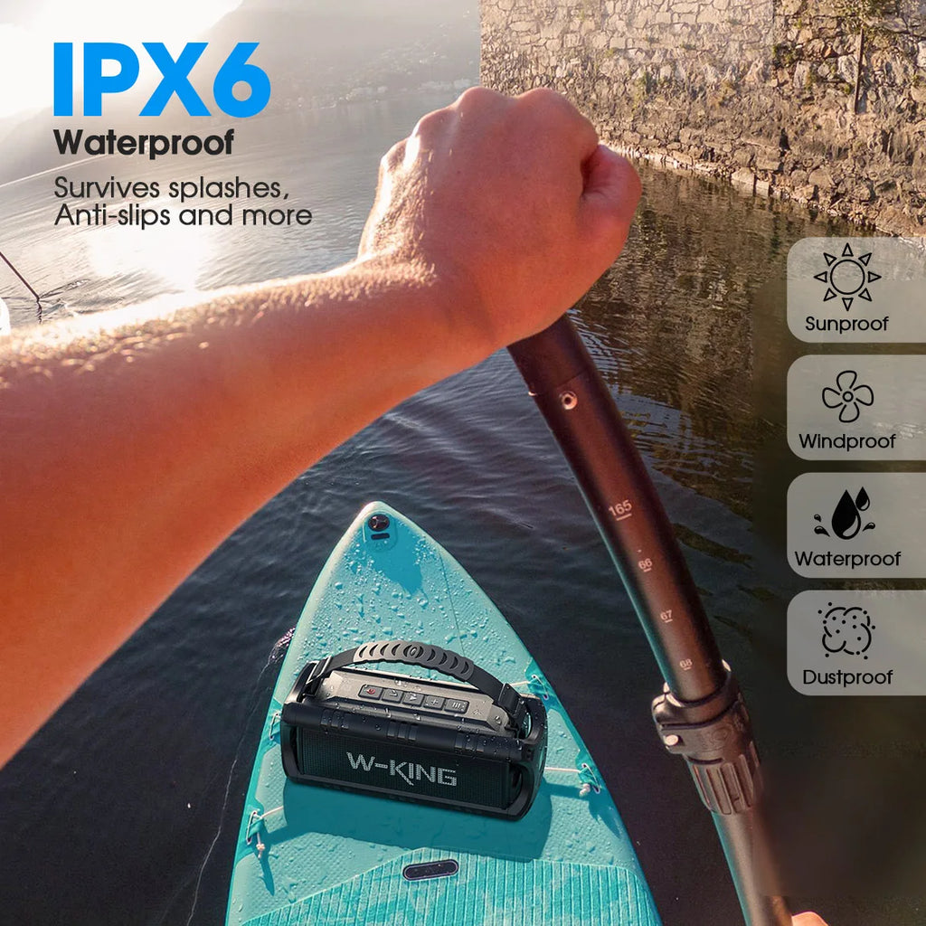 30W RMS Bluetooth Waterproof Speakers 24H Playtime