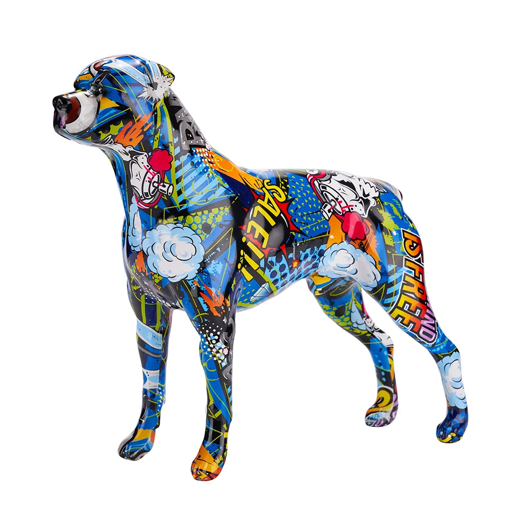 Colorful Art Animal Rottweiler Resin