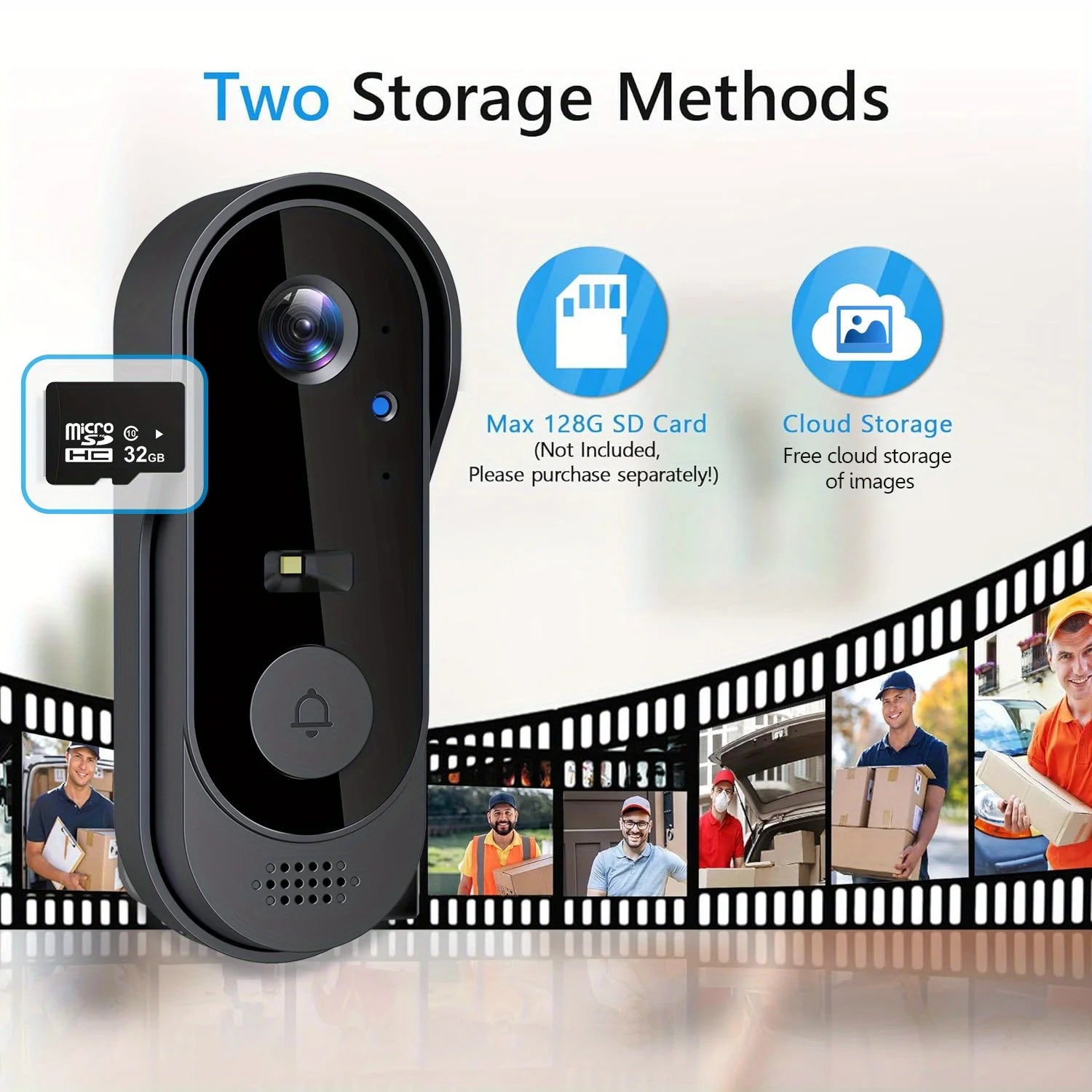 WiFi Smart Camera Doorbell Bidirectional HD Waterproof