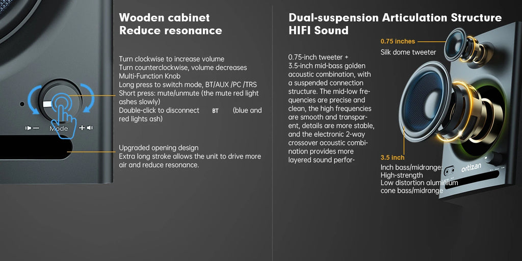 Active Monitor Speakers Near Field Bluetooth