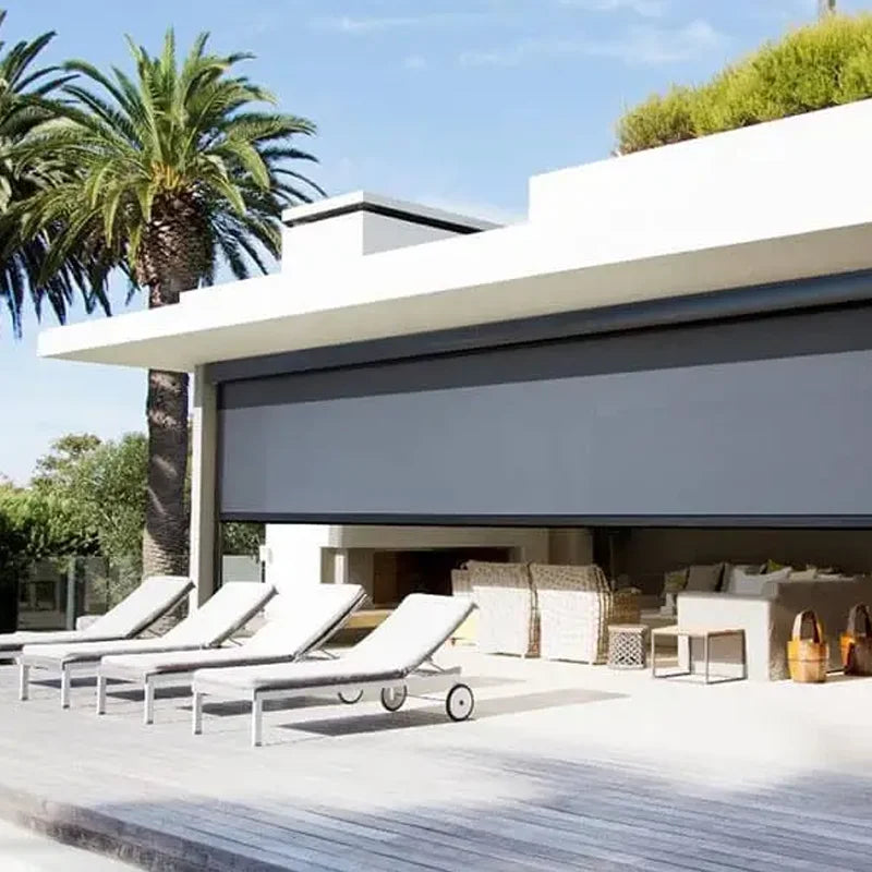 Motorized Rolling Outdoor Blinds