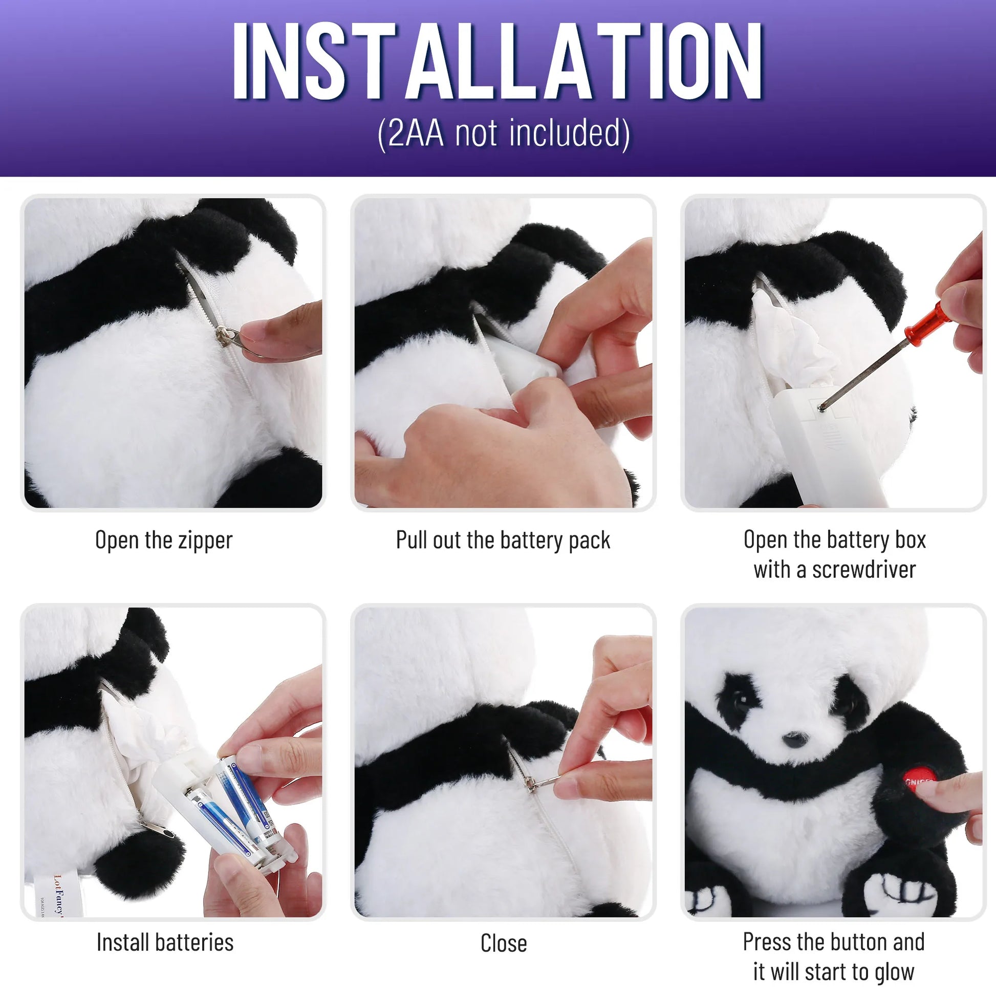 Light Up Panda Stuffed Animal