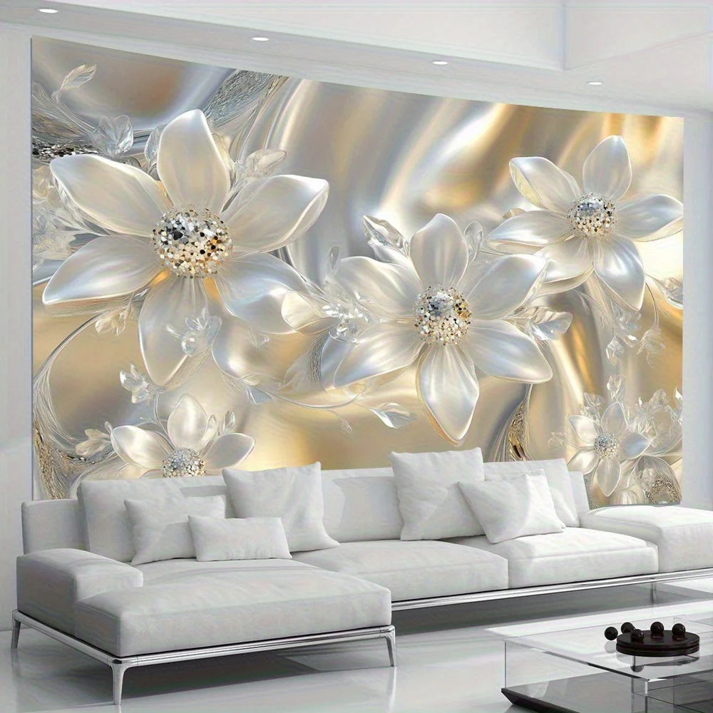 Elegant Magnolia Polyester Wall Tapestry