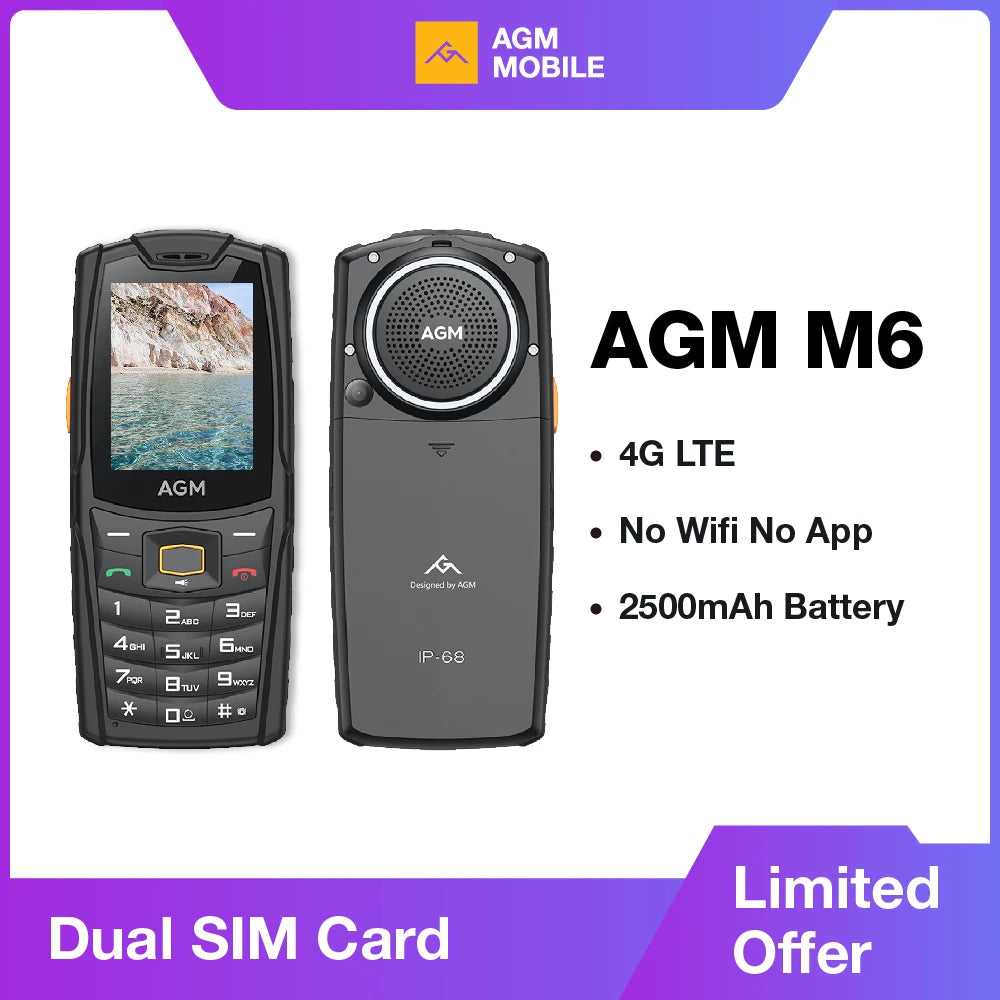 Rugged 4G Loud Phone Senior Friendly