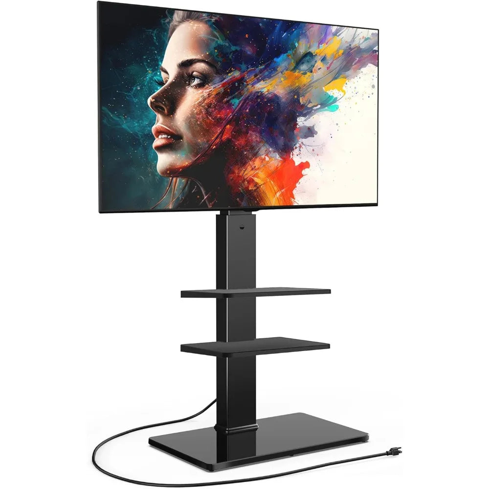 Universal Tall TV Floor Stand with Power Outlet