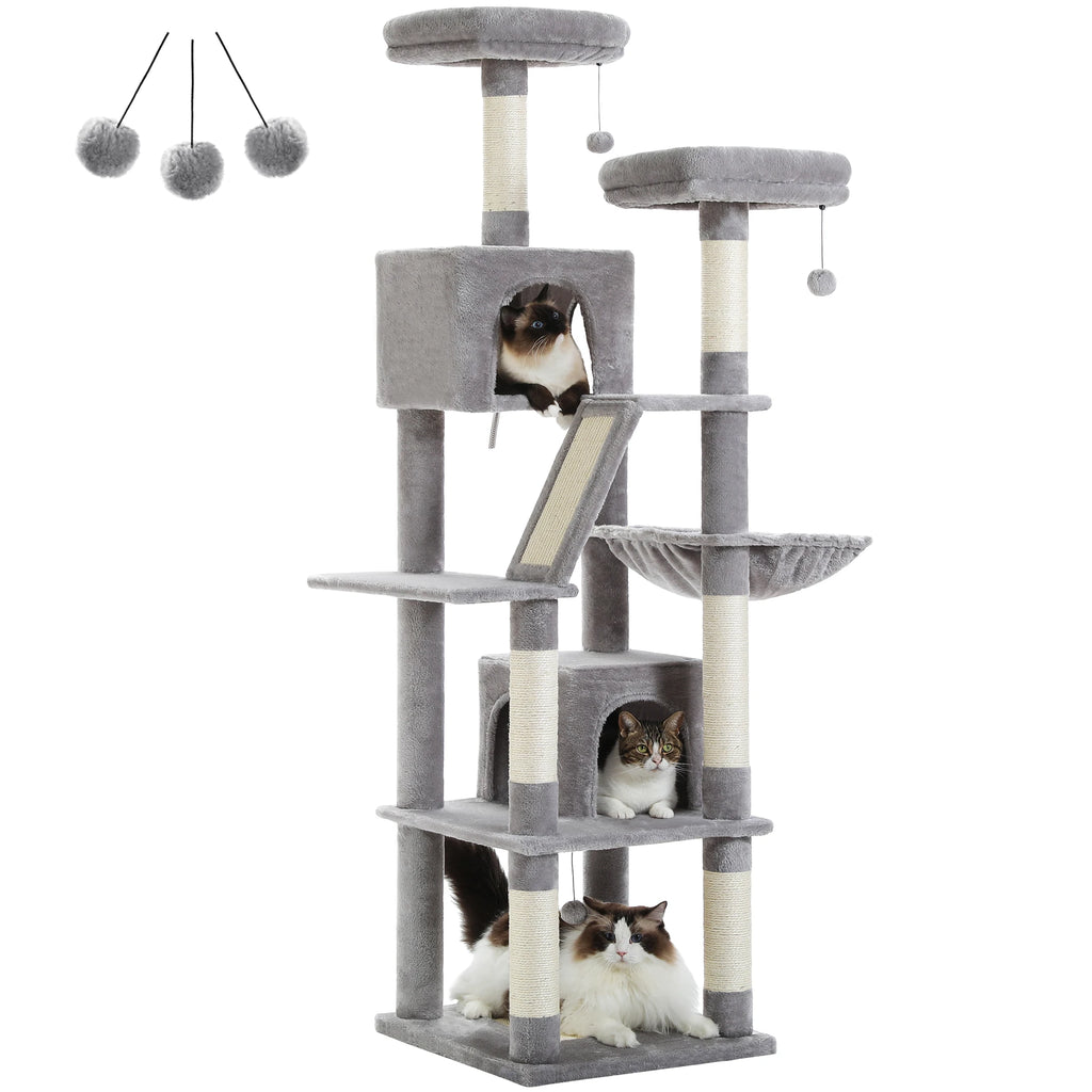 Tall Plush Cat Tower Multi-Level