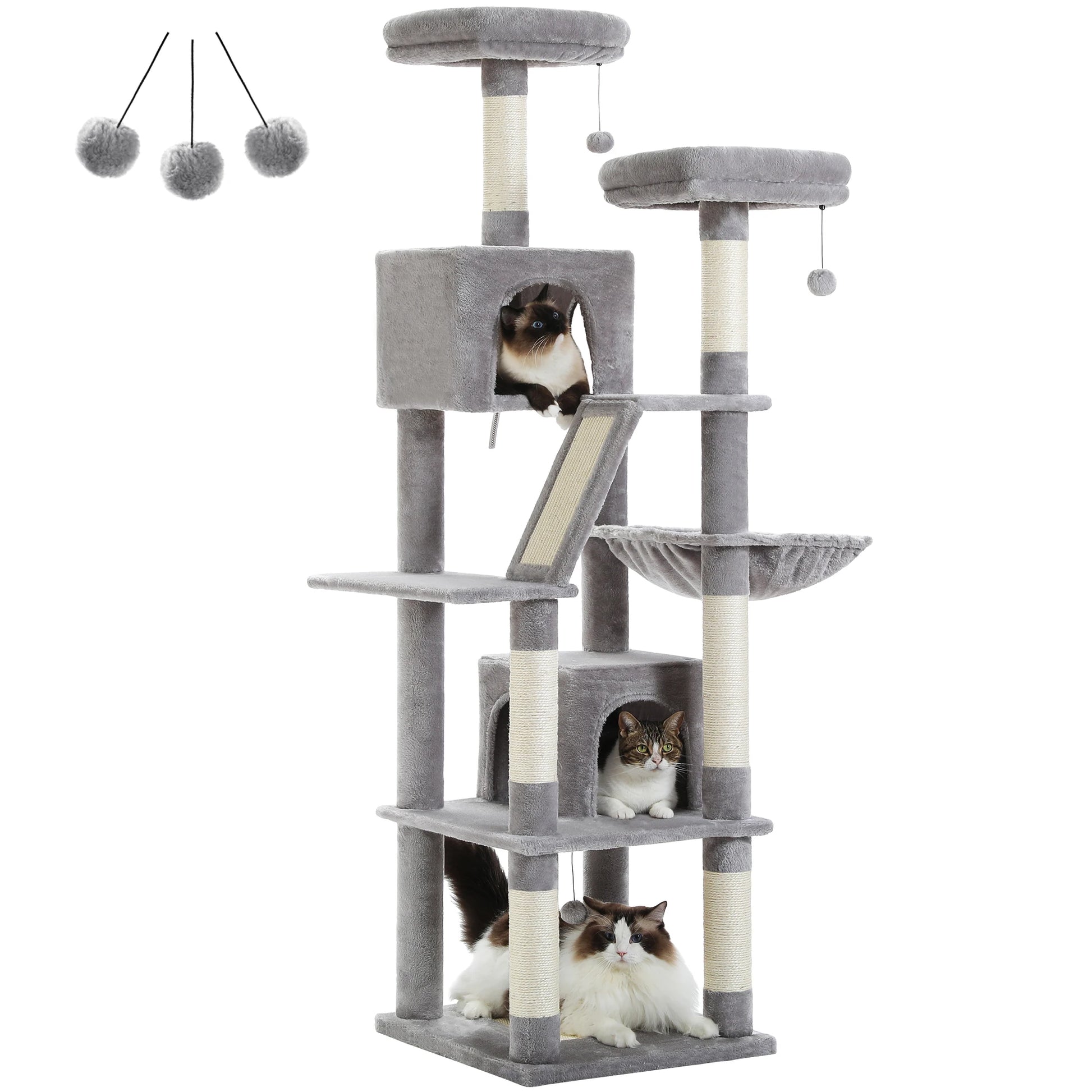 Tall Plush Cat Tower Multi-Level