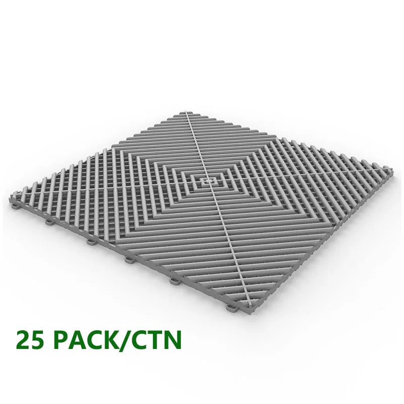 25PCS 1.8cm Thickness Garage Floor Mats Car Wash Room Floor Mat Multi Function Car Beauty Plastic Splicing Grille Tiles