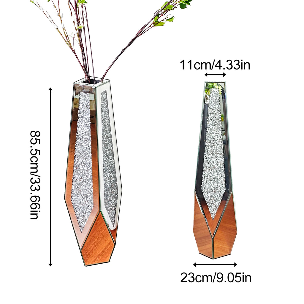 Large Crushed Diamond Glass Vase