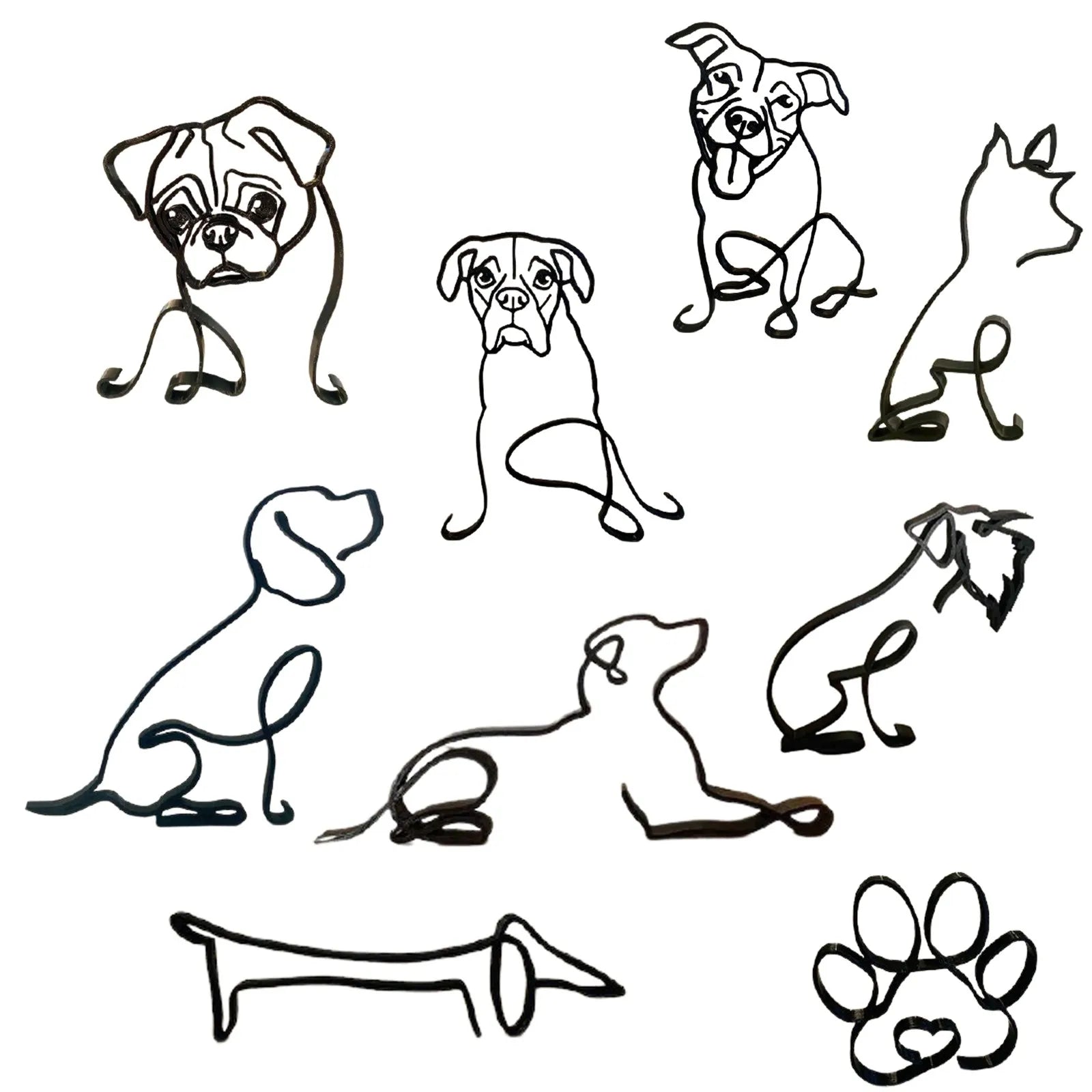 Metal Statue Various Abstract Dog Sculptures