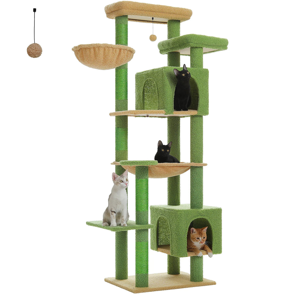 Tall Plush Cat Tower Multi-Level