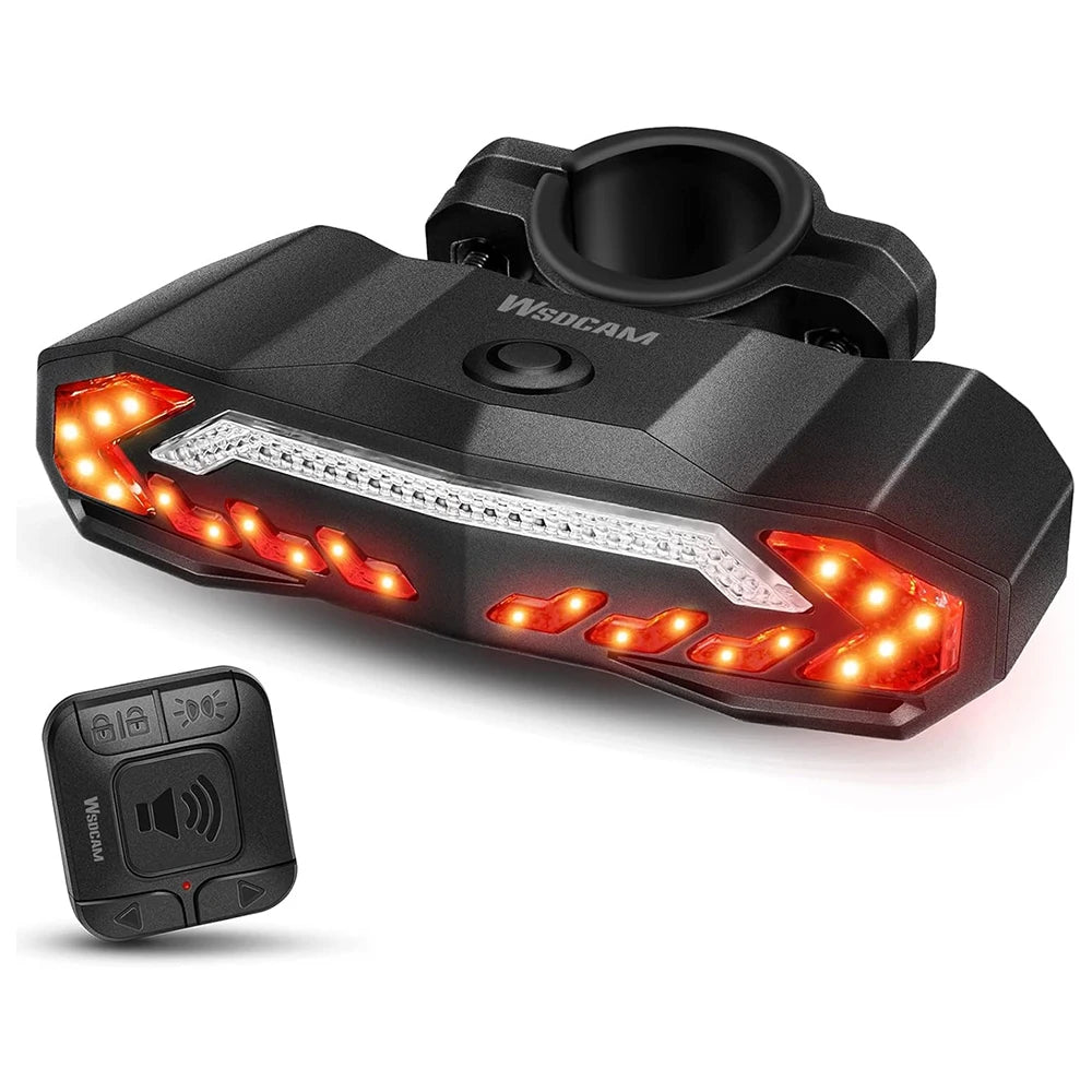 Bike Alarm Taillight Remote Control Vibration Detector