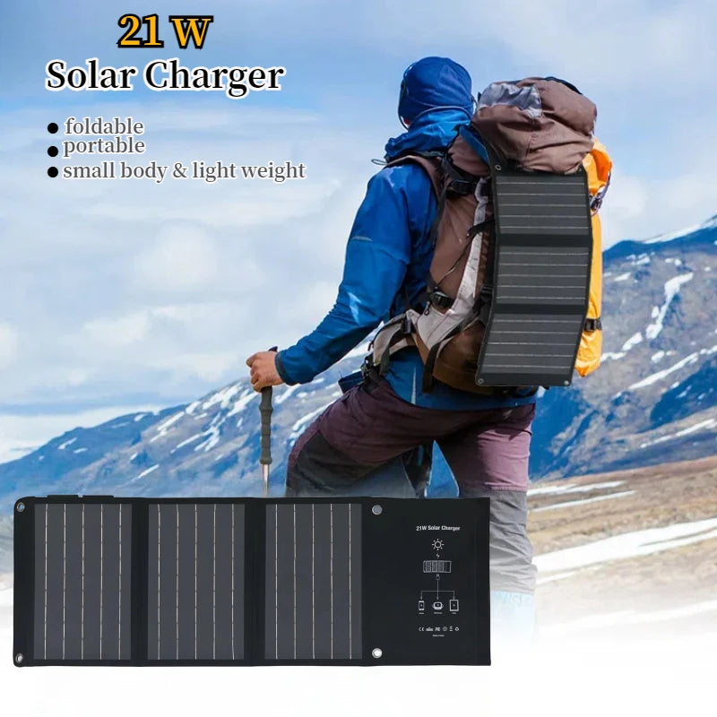 21W 5V Portable Solar Charger 22% Conversion