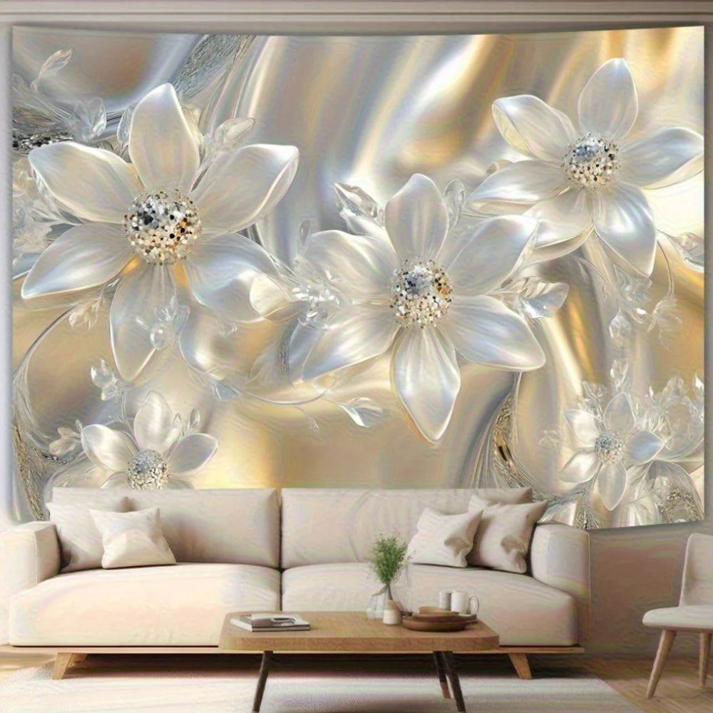 Elegant Magnolia Polyester Wall Tapestry